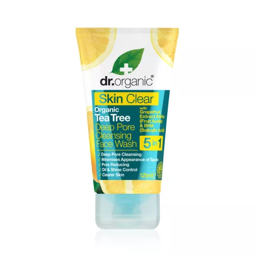 Dr.organic skin clear mélytisztító arclemosó 5 az 1-ben 125 ml - Bio és natúr kozmetikumok