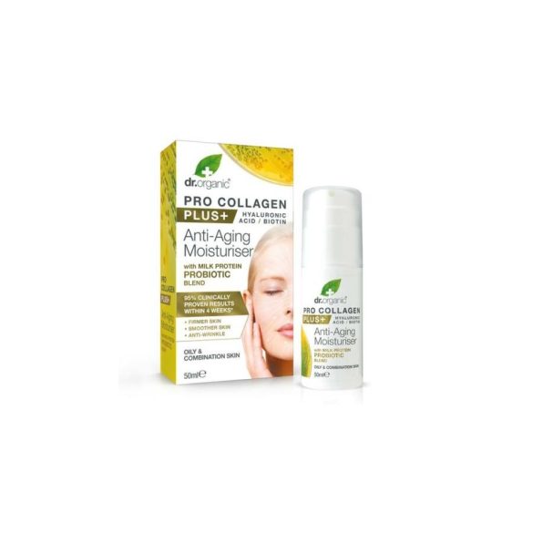 dr.Organic Pro Collagen Anti-Aging hidratáló arckrém tejprotein probiotikummal50 ml