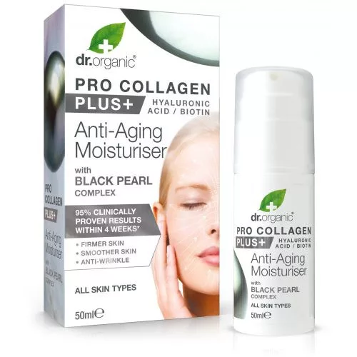 dr.Organic Pro Collagen Anti-Aging hidratáló arckrém fekete gyönggyel - Bio és natúr kozmetikumok