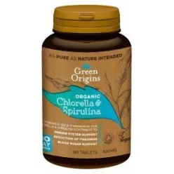 Green Origins BIO CHLORELLA és SPIRULINA alga tabletta 180 db - Bio és natúr étrendkiegészítők