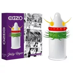 Egzo Jolly Roger - tüskés, pontozott óvszer (1db) – Bordázott óvszer