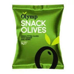 Olymp snack fűszerezett zöld magozott olajbogyó gyömbérrel 70 g - Bio és natúr élelmiszerek