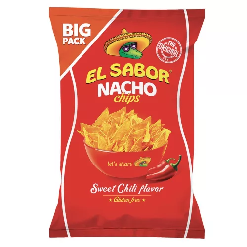 El sabor big nacho chips gluténmentes édes chili 180 g