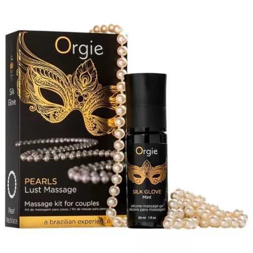 Orgie Pearls Lust - masszázsgél gyöngynyaklánccal - Bio és natúr intim termékek