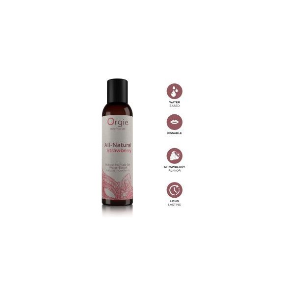 Orgie All Natural - vízbázisú síkosító gél - eper (150ml)