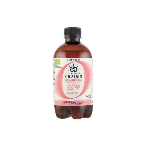 Captain bio kombucha élőflórás ital zero málna ízesítéssel 400 ml