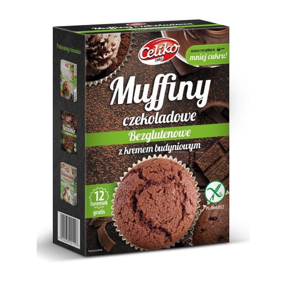Celiko muffin lisztkeverék étcsokoládé darabokkal és pudinggal 310 g