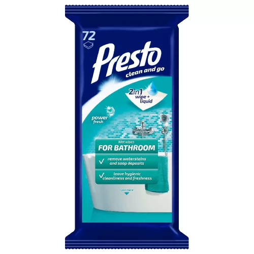 Presto fürdőszobai törlőkendő 72 db - Bio és natúr tisztítószerek