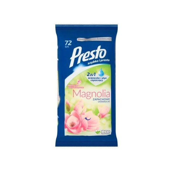 Presto Univerzális Törlőkendő Magnólia Illattal 72Db