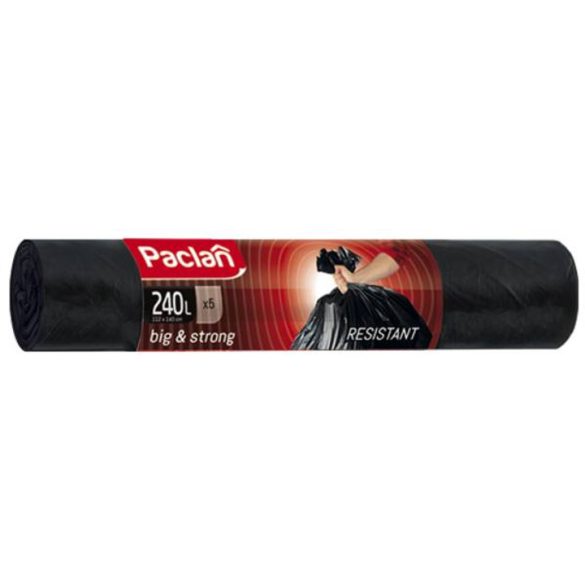PACLAN SZEMETESZSÁK FEKETE 240L-ES 5DB