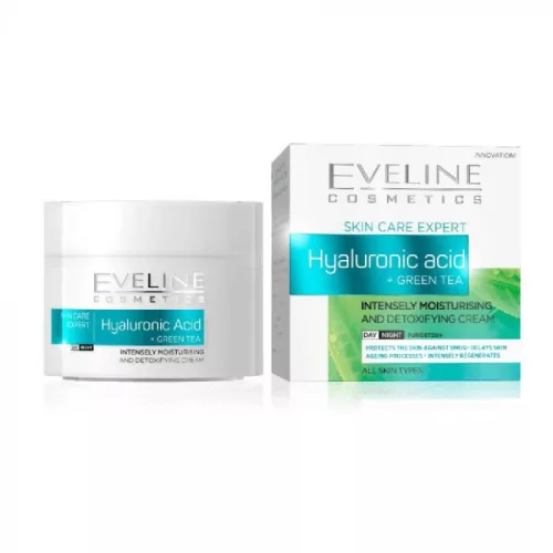 Eveline nature line hyaluronsav+zöld tea intenzív hidratáló nappali/éjszakai arckrém 50 ml - Bio és natúr kozmetikumok