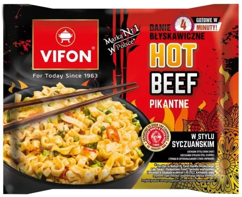Vifon Hot Beef Szecsuáni Instant Búzatésztás Étel (Csípős) 90G – Készétel