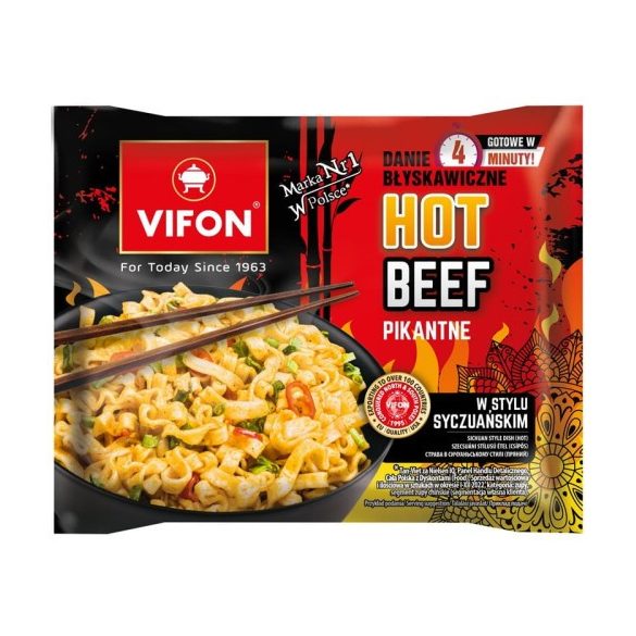 Vifon Hot Beef Szecsuáni Instant Búzatésztás Étel (Csípős) 90G