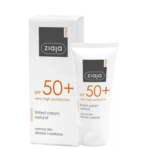 Ziaja Med napvédő színezett krém, natúr tónus, kitágult hajszáleres bőrre ff50+ 50 ml - 