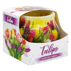 Illatmécses üvegpohárban tulipán 1db
