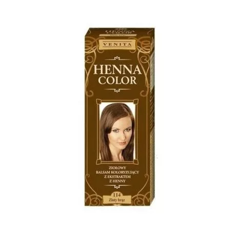 Henna Color szinező hajbalzsam nr 114 aranybarna 75 ml - Bio és natúr kozmetikumok