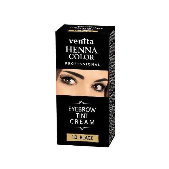 Henna Color tartós szempilla és szemöldök krémfesték fekete 15 g