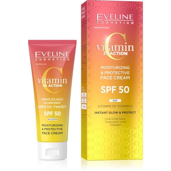 Eveline vitamin c 3x action hidratáló fényvédő arckrém spf50 30 ml