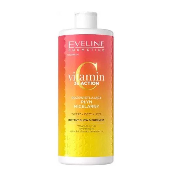 Eveline vitamin c 3x action fényesítő micellás arclemosó víz 500 ml