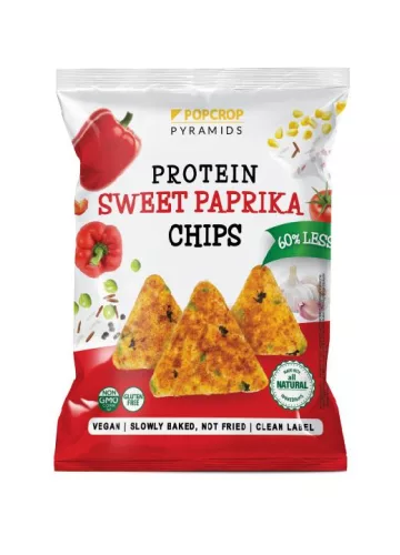 Popcrop pyramids gluténmentes sweet paprika ízű protein chips 60 g