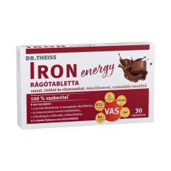   Dr.Theiss iron energy rágótabletta vassal, cinkkel és vitaminokkal csokoládé ízben 30 db