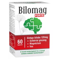 Bilomag forte 120mg gingko biloba kivonatot tartalmazó étrend-kiegészítő kapszula 60 db - Bio és natúr étrendkiegészítők