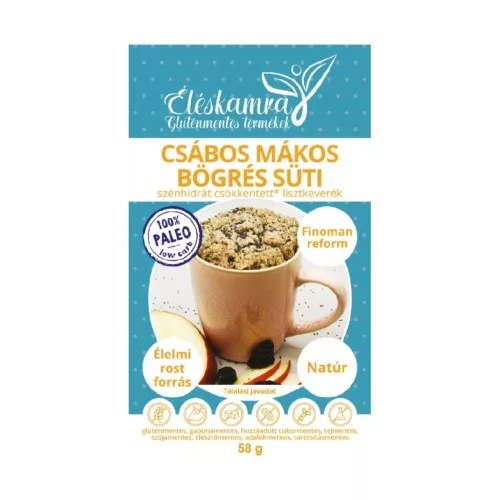 Éléskamra csábos mákos bögrés süti szénhidrátcsökkentett lisztkeverék 58 g - 