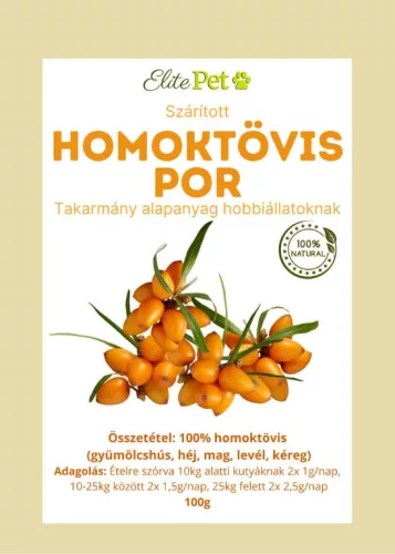 Elite Pet Homoktövis por 100g 100% (gyümölcshús, héj, mag, levél, kéreg) - 