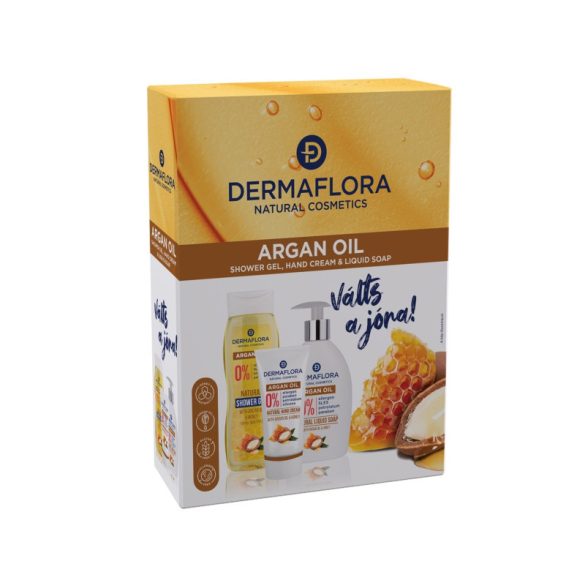 Dermaflora 0% díszdoboz (folyékony szappan+kézkrém+tusfürdő) argán 1 db