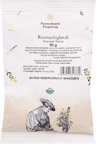 PANNONHALMI ROZMARINGLEVÉL 50G - Bio és natúr élelmiszerek