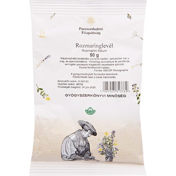 PANNONHALMI ROZMARINGLEVÉL 50G