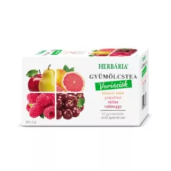 Herbária gyümölcstea mix 1 alma-körte, grapefruit, málna, vadmeggy variáció 20x2 g 40 g - Bio és natúr élelmiszerek