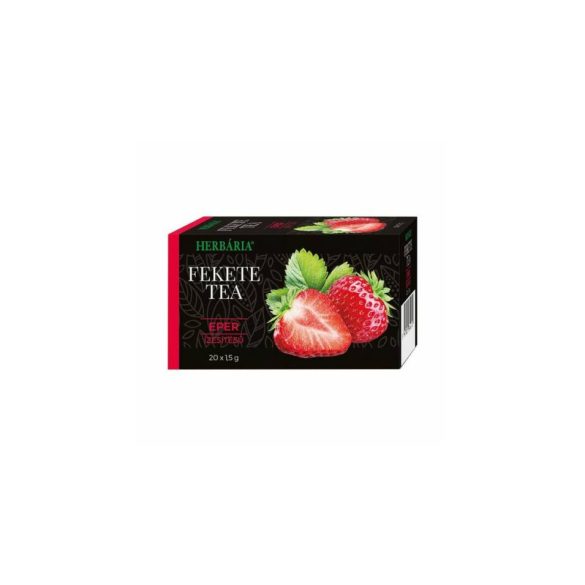 Herbária fekete tea eper ízű 20 db