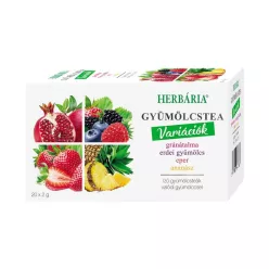 Herbária gyümölcstea mix 1 gránátalma, erdei gyümölcs, eper, ananász variáció 20x2 g 40 g - Bio és natúr élelmiszerek
