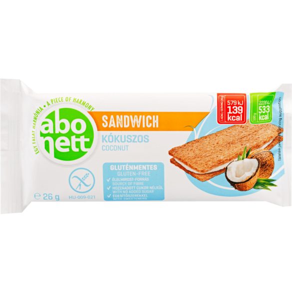 Abonett sandwich kókuszos gluténmentes 26 g