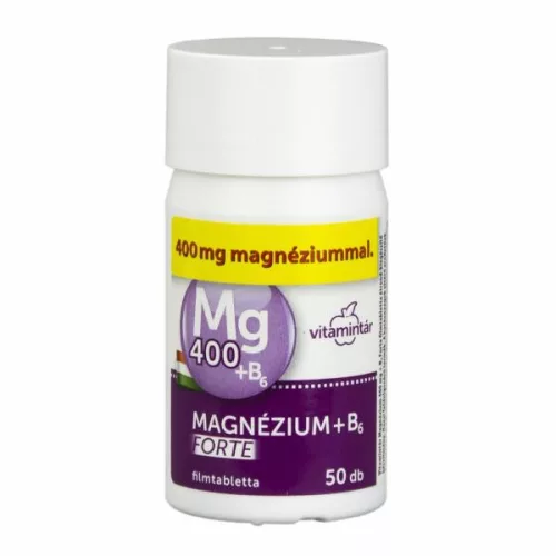 Béres magnézium 400mg+B6 -vitamin forte tabletta 50 db - Bio és natúr étrendkiegészítők