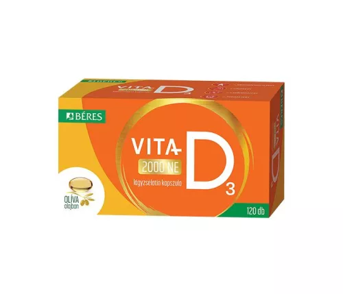 BÉRES VITA-D3 2000NE LÁGYZSELATIN 120 db - Bio és natúr étrendkiegészítők