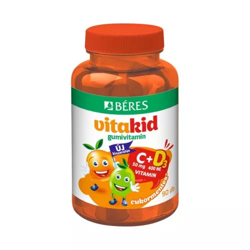BÉRES VITAKID C+D GUMITABLETTA 90DB - Bio és natúr étrendkiegészítők