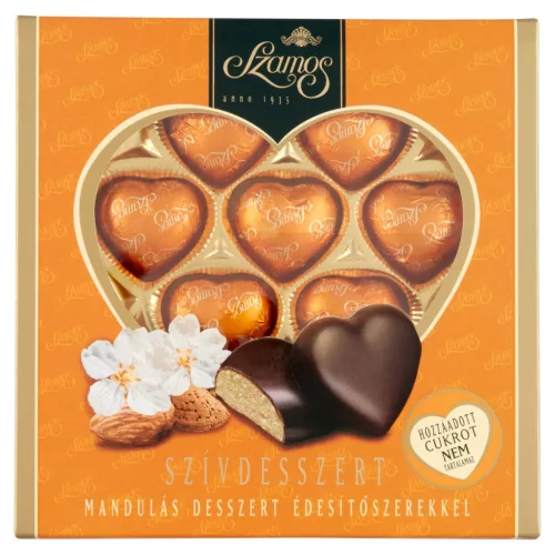 Szamos marcipán szívdesszert édesítővel díszdoboz 130 g – Édes keksz, nápolyi