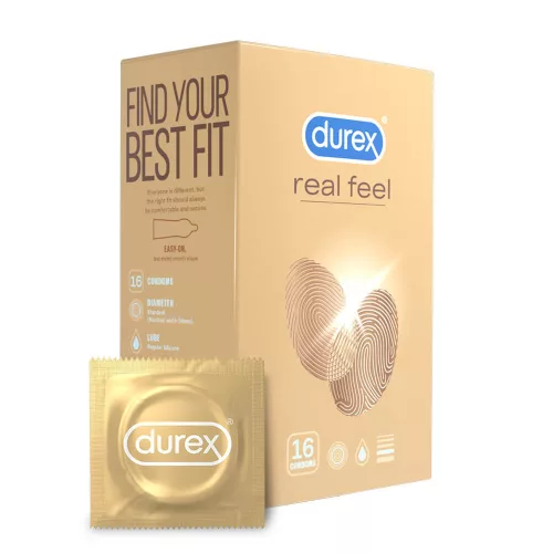 Durex Real Feel - latexmentes óvszer (16 db) - Bio és natúr intim termékek