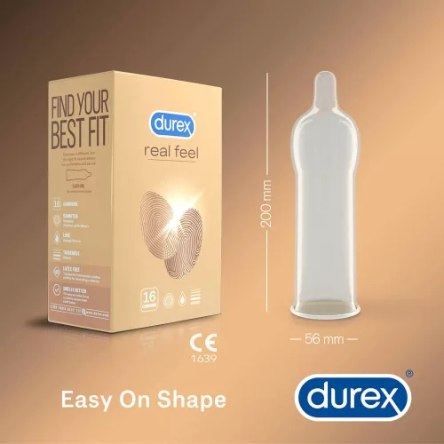 Durex Real Feel - latexmentes óvszer (16 db) - Bio és natúr intim termékek