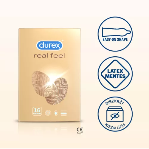 Durex Real Feel - latexmentes óvszer (16 db) - Bio és natúr intim termékek