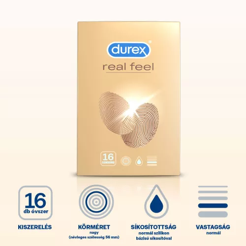 Durex Real Feel - latexmentes óvszer (16 db) - Bio és natúr intim termékek