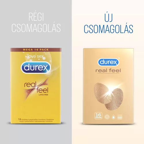 Durex Real Feel - latexmentes óvszer (16 db) - Bio és natúr intim termékek
