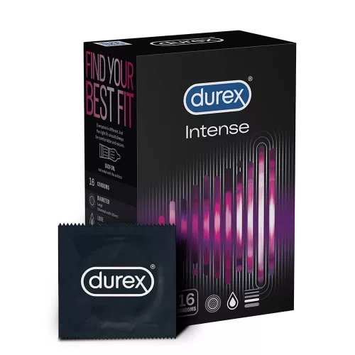 Durex Intense - bordázott és pontozott óvszer (16 db) - Bio és natúr intim termékek