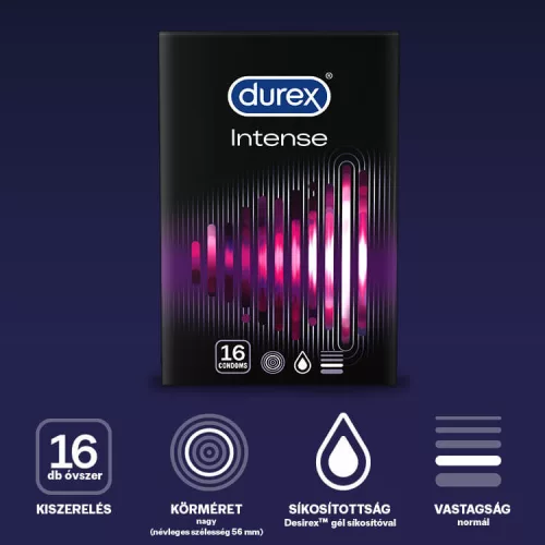 Durex Intense - bordázott és pontozott óvszer (16 db) - Bio és natúr intim termékek