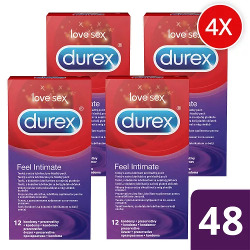 Durex Feel Intimate - vékonyfalú óvszer csomag (4 x 12 db) - Bio és natúr intim termékek