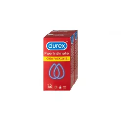 Durex Feel Intimate - vékonyfalú óvszer csomag (2x12db) - Bio és natúr intim termékek