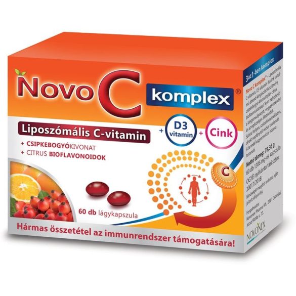 Novo C komplex c-vitamin d3+cink lágykapszula 60 db