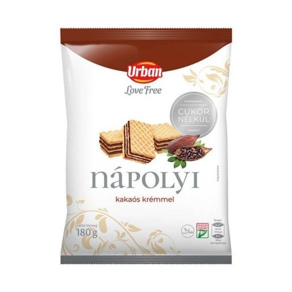Urban Love Free Kakaós Nápolyi Hozzáadott Cukor Nélkül 180G